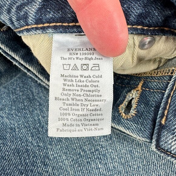 Everlane The 90's Way High Rise Button Fly Organic Cotton Denim 31 Long Jeans - Picture 5 of 7